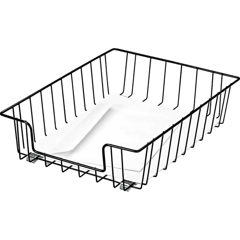 Fellowes® Wire Desktop 3" Letter Tray, 3"H x 10"W x 14.1"D, Steel, Stackable, Black,1Each