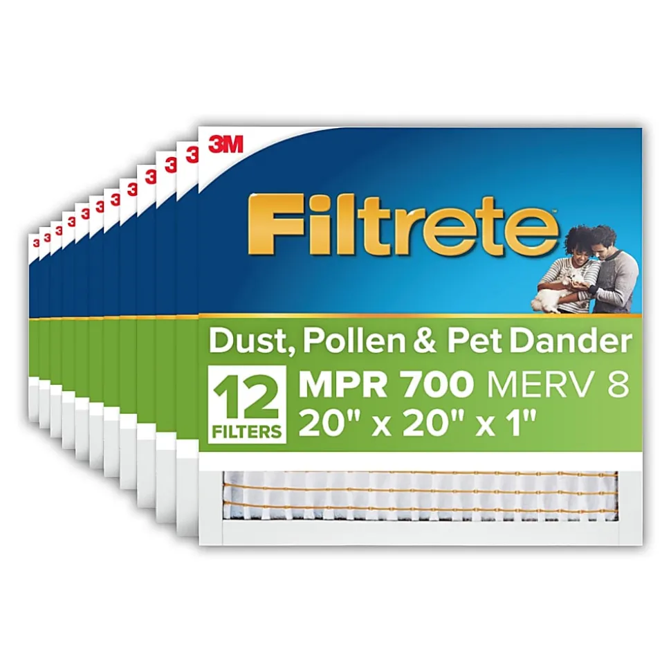 Filtrete™ 20 x 20 x 1 Air Filter, 12 HVAC Filters, MPR 700, MERV 8, Optimized HVAC Airflow, Dust, Pollen & Pet Dander, 3 Month AC and Furnace Filters