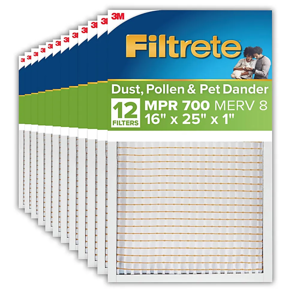 Filtrete™ 16 x 25 x 1 Air Filter, 12 HVAC Filters, MPR 700, MERV 8, Optimized HVAC Airflow, Dust, Pollen & Pet Dander, 3 Month AC and Furnace Filters
