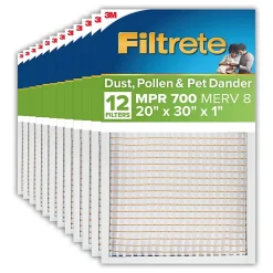 Filtrete™ 20 x 30 x 1 Air Filter, 12 HVAC Filters, MPR 700, MERV 8, Easy on Airflow, Dust, Pollen & Pet Dander, 3 Month AC and Furnace Filters
