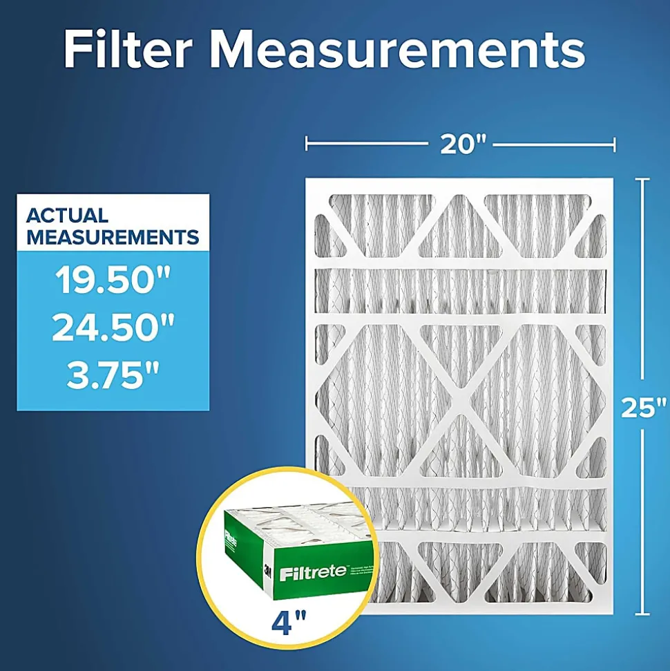 Filtrete™ 20 x 25 x 4 Air Filter, 2 HVAC Filters, MPR 700, MERV 8, Easy on Airflow, Dust, Pollen & Pet Dander, 12 Month AC and Furnace Filters