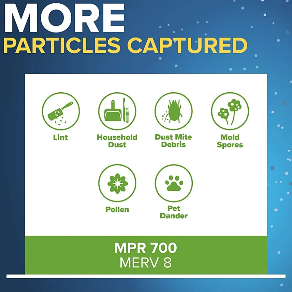 Filtrete™ 20 x 25 x 4 Air Filter, 2 HVAC Filters, MPR 700, MERV 8, Easy on Airflow, Dust, Pollen & Pet Dander, 12 Month AC and Furnace Filters