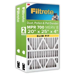 Filtrete™ 20 x 25 x 4 Air Filter, 2 HVAC Filters, MPR 700, MERV 8, Easy on Airflow, Dust, Pollen & Pet Dander, 12 Month AC and Furnace Filters