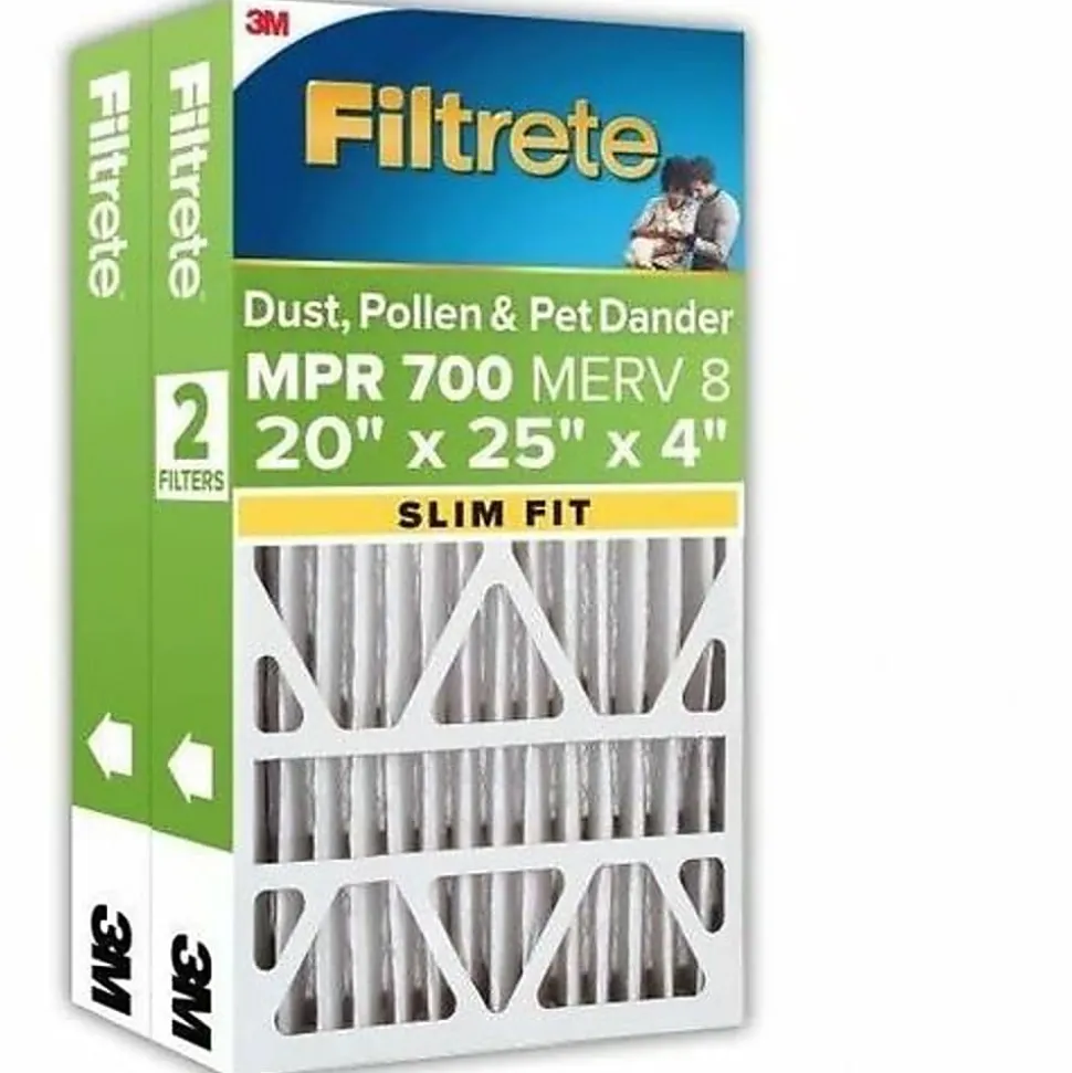 Filtrete™ 20 x 25 x 4 Air Filter, 2 HVAC Filters, MPR 700, MERV 8, Easy on Airflow, Dust, Pollen & Pet Dander, 12 Month AC and Furnace Filters