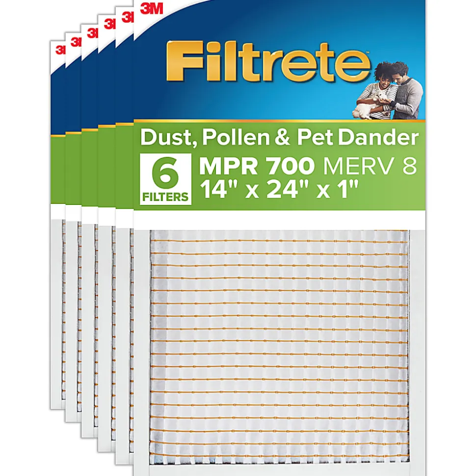 Filtrete™ 14 x 24 x 1 Air Filter, 6 HVAC Filters, MPR 700, MERV 8, Optimized HVAC Airflow, Dust, Pollen & Pet Dander, 3 Month AC and Furnace Filters