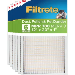 Filtrete™ 12 x 20 x 1 Air Filter, 6 HVAC Filters, MPR 700, MERV 8, Optimized HVAC Airflow, Dust, Pollen & Pet Dander, 3 Month AC and Furnace Filters