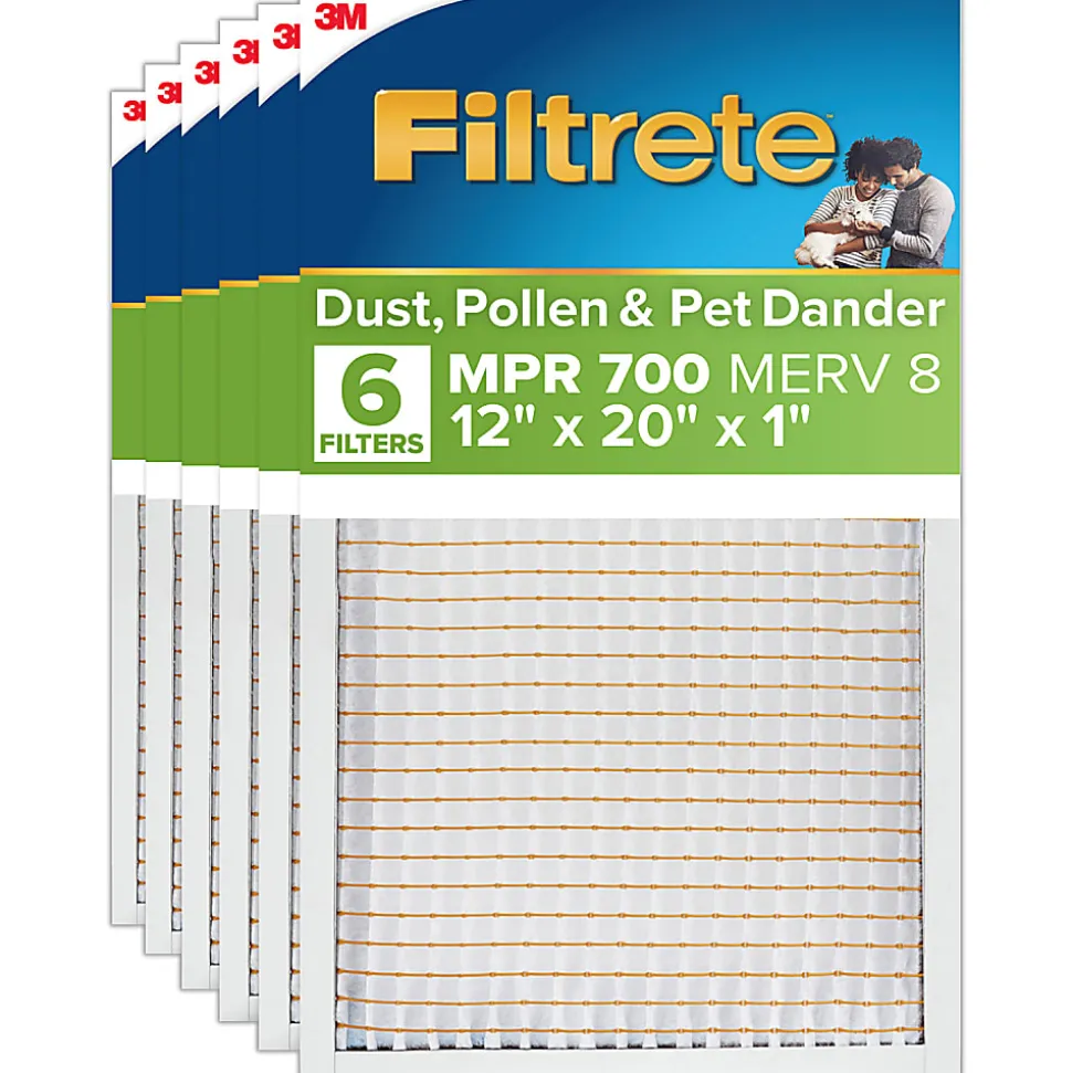 Filtrete™ 12 x 20 x 1 Air Filter, 6 HVAC Filters, MPR 700, MERV 8, Optimized HVAC Airflow, Dust, Pollen & Pet Dander, 3 Month AC and Furnace Filters
