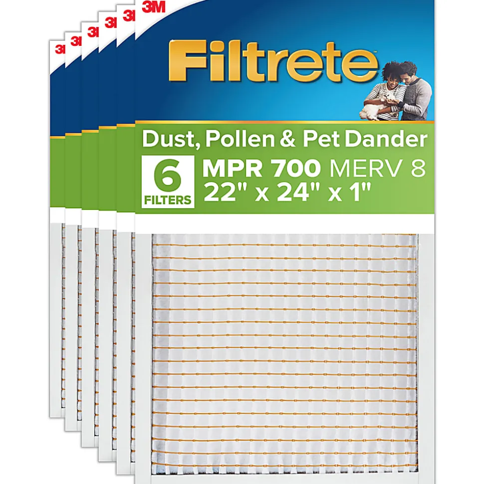 Filtrete™ 22 x 24 x 1 Air Filter, 6 HVAC Filters, MPR 700, MERV 8, Optimized HVAC Airflow, Dust, Pollen & Pet Dander, 3 Month AC and Furnace Filters
