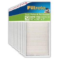 Filtrete™ 16 x 20 x 1 Air Filter, 12 HVAC Filters, MPR 700, MERV 8, Easy on Airflow, Dust, Pollen & Pet Dander, 3 Month AC and Furnace Filters