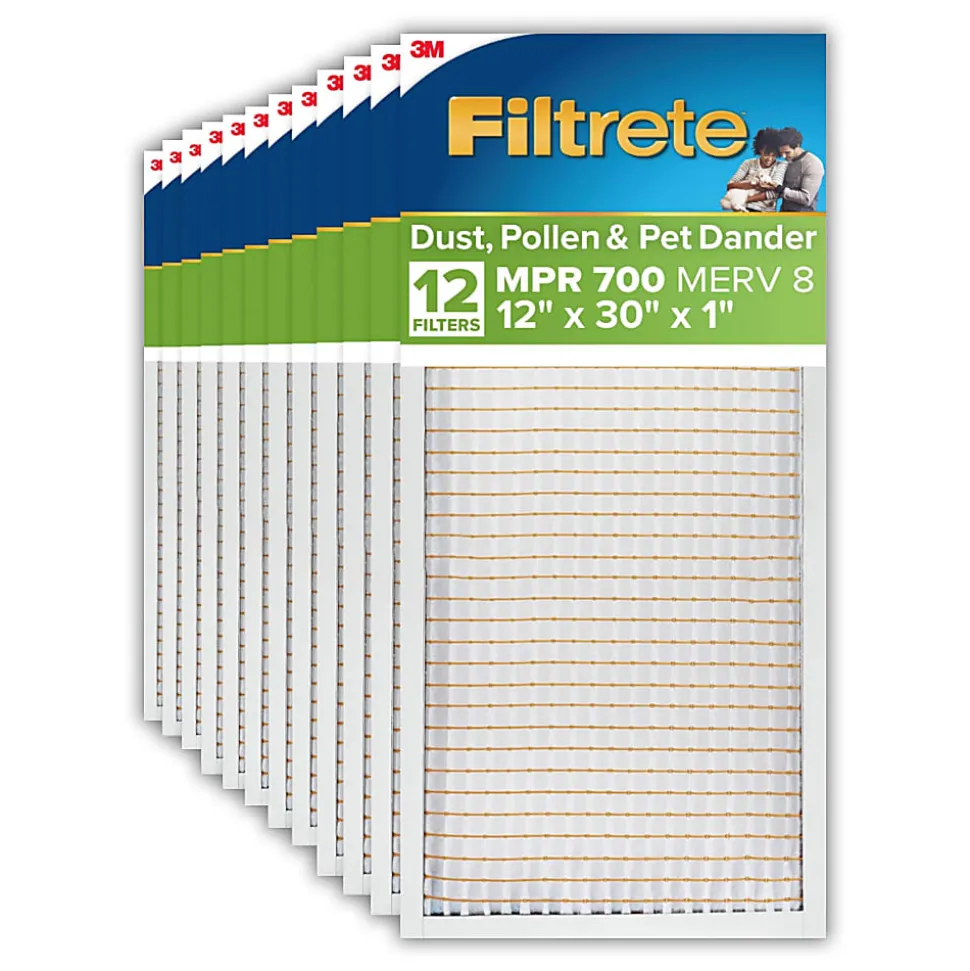 Filtrete™ 16 x 20 x 1 Air Filter, 12 HVAC Filters, MPR 700, MERV 8, Easy on Airflow, Dust, Pollen & Pet Dander, 3 Month AC and Furnace Filters
