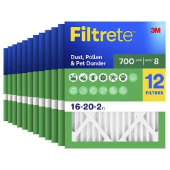 Filtrete™ 16 x 20 x 2 Air Filter, 12 HVAC Filters, MPR 700, MERV 8, Optimized HVAC Airflow, Dust, Pollen & Pet Dander, 3 Month AC and Furnace Filters