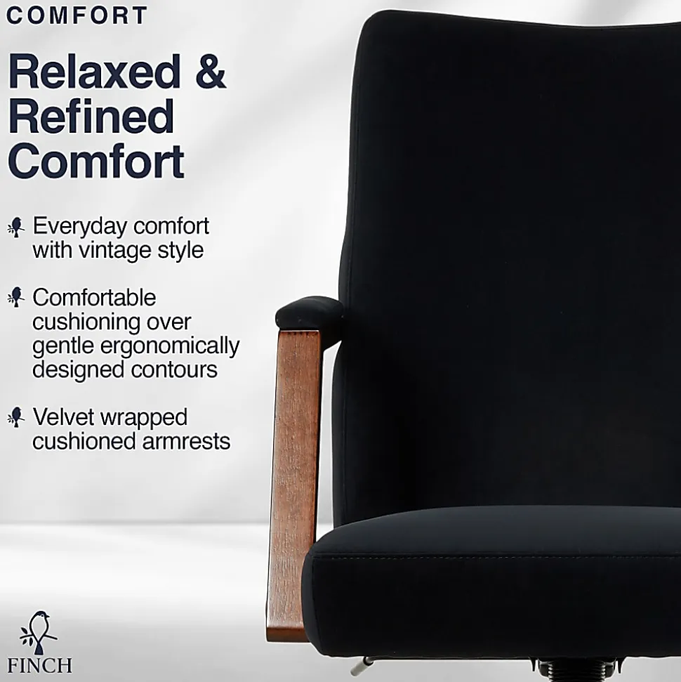 Finch NEO ONE Ergonomic Fabric Hi-Back Executive Office Chair, Black