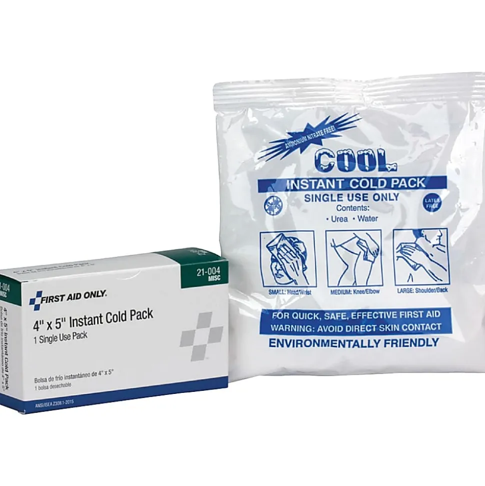 First Aid Only Single Use Instant Cold Pack - 4" x 5" - 30 / Carton