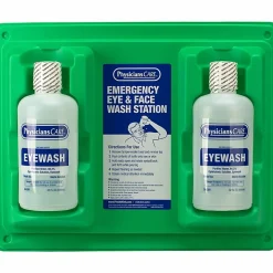 First Aid Only Twin-Bottle Eyewash Station - 1 quart - Clear