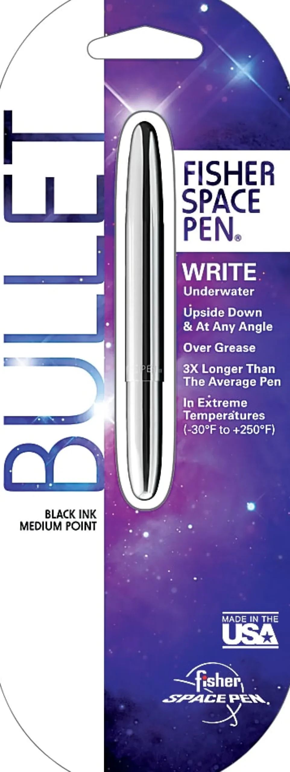 Fisher Bullet Space Pen, Assorted Barrels, Black Ink