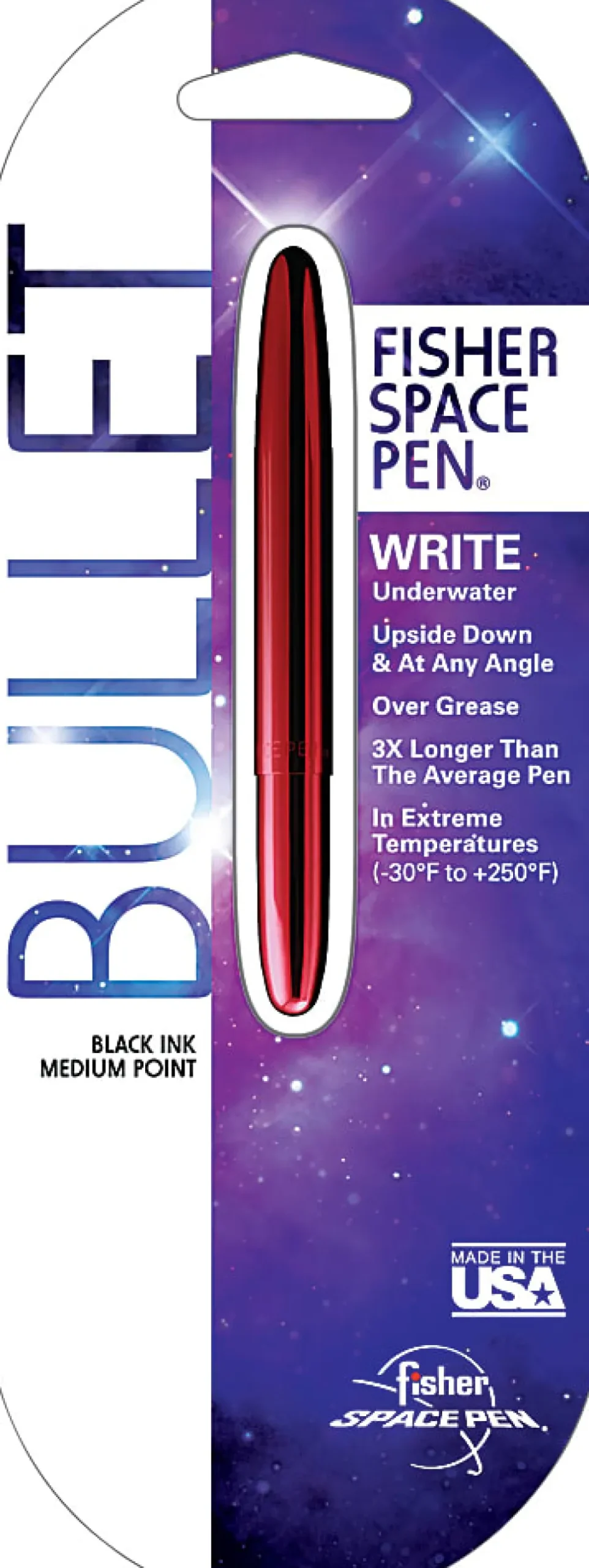 Fisher Bullet Space Pen, Assorted Barrels, Black Ink