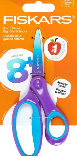 Fiskars® Big Kids' Scissors, 6", Pointed, Assorted Ombre Colors