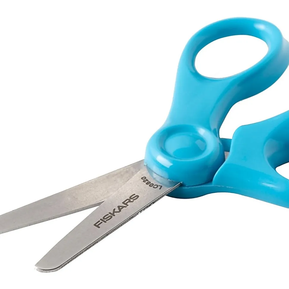 Fiskars 5" Blunt-tip Kids Scissors - 5" Overall Length Safety Edge Blade - Blunted Tip - Turqoise - 1 Each
