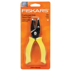 Fiskars® Hand Punches, 1/4" Star, Yellow, Pack Of 3
