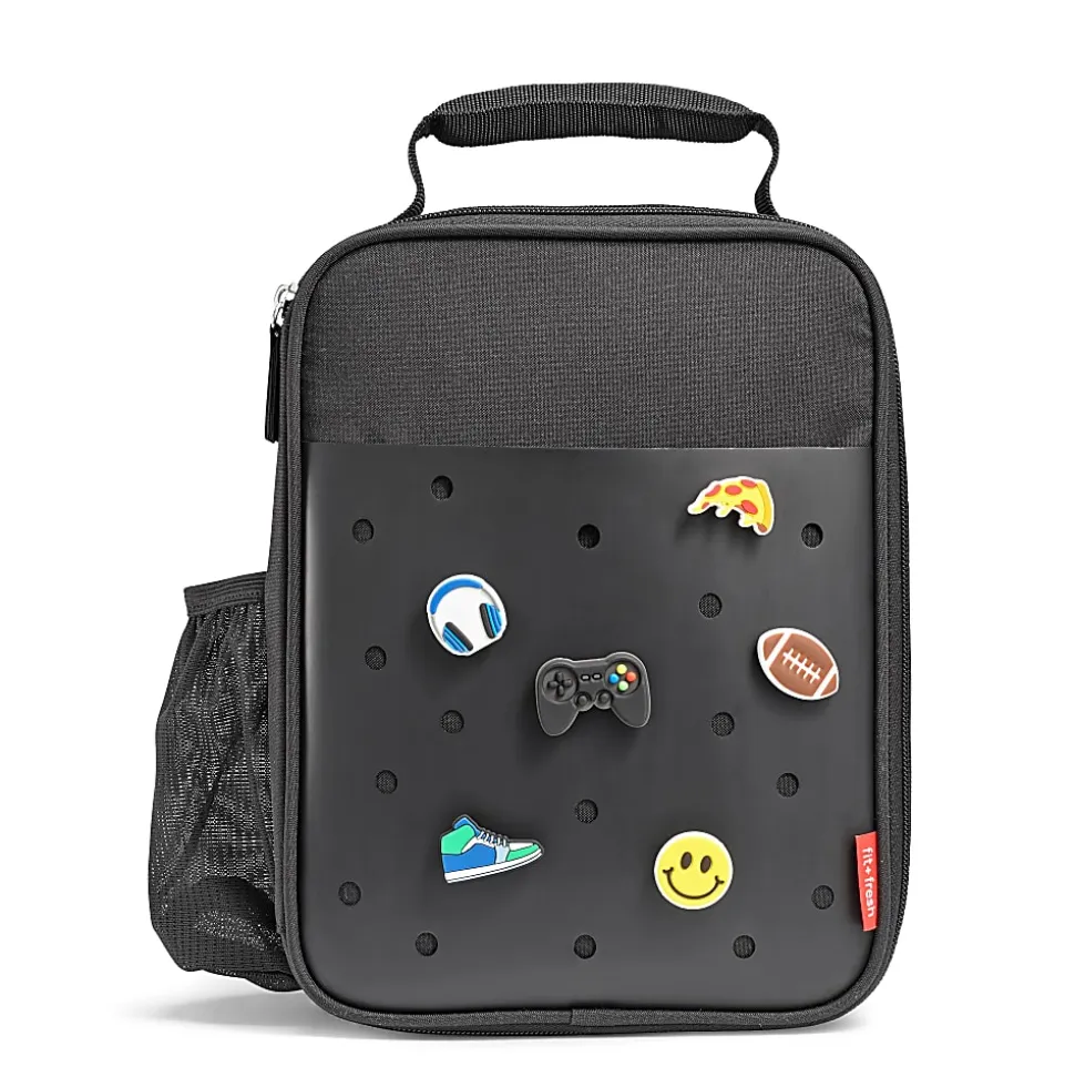 Fit & Fresh Baylee Charm Lunch Bag, 10”H x 4”W x 7-1/2”D, Black