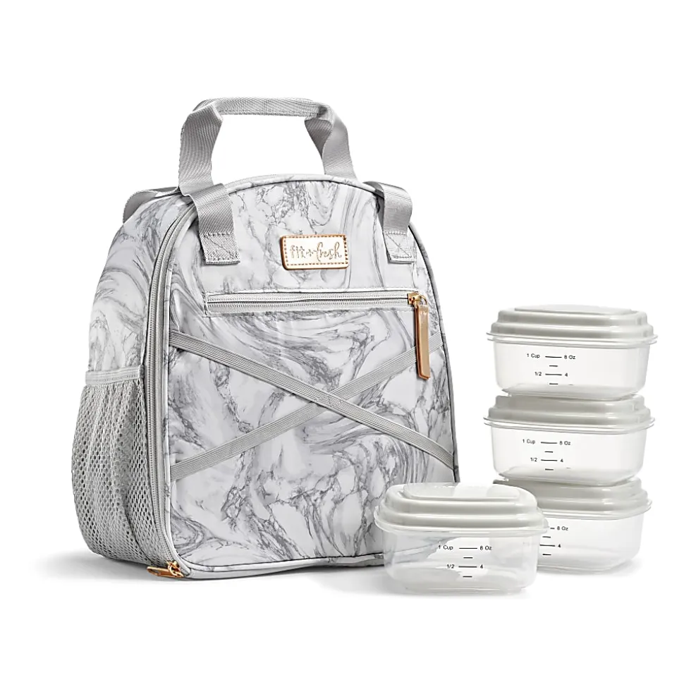 Fit & Fresh Carlie Athleisure Lunch Kit, 10-3/4”H x 5-1/2”W x 9-1/2”D, Gray