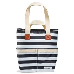 Fit & Fresh Colton Cooler Tote Lunch Bag, 14”H x 5”W x 16”L, Black/White Stripe