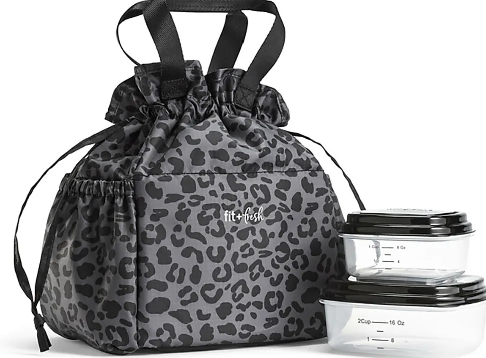 Fit & Fresh Cromwell Fashion Lunch Bag, 9”H x 6-1/2’W x 9-1/2”D, Black