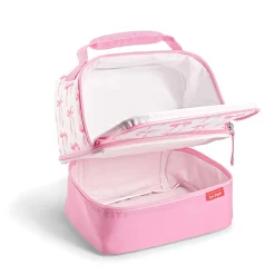 Fit & Fresh Dual Compartment Lunch Bag, 9-1/2”H x 8-1/2”W x 6-1/2”D, Pink Satin Bows