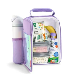 Fit & Fresh Holographic Baylee Charm Lunch Bag, 10”H x 7-1/2”W x 4”D, Mauve