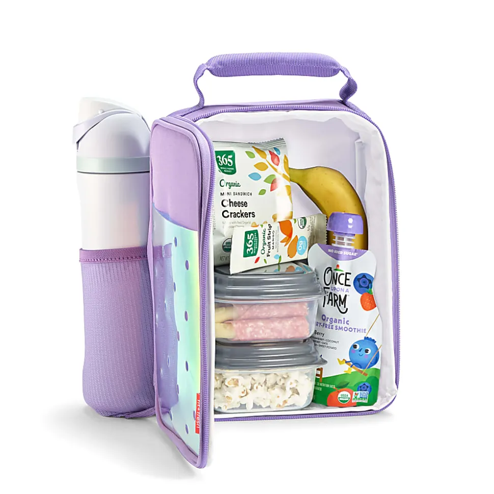 Fit & Fresh Holographic Baylee Charm Lunch Bag, 10”H x 7-1/2”W x 4”D, Mauve
