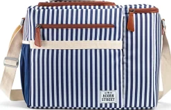 Fit & Fresh Lunch Bag, 12-1/4”H x 8”W x 15-1/4”D, Blue/White Stripe