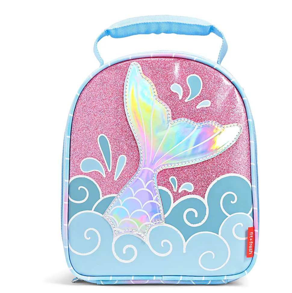 Fit & Fresh Mermaid Kit Lunch Bag, 9-1/4”H x 4-1/4”W x 7-3/4”D, Pink/Blue