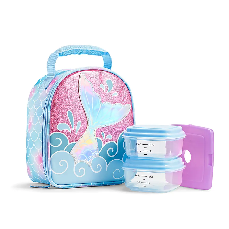 Fit & Fresh Mermaid Kit Lunch Bag, 9-1/4”H x 4-1/4”W x 7-3/4”D, Pink/Blue