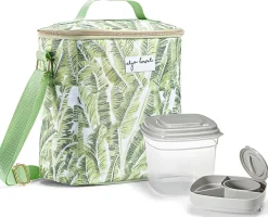 Fit & Fresh Silverbell REPREVE Alja Horvat Palm Leaves Lunch Bag, White/Green