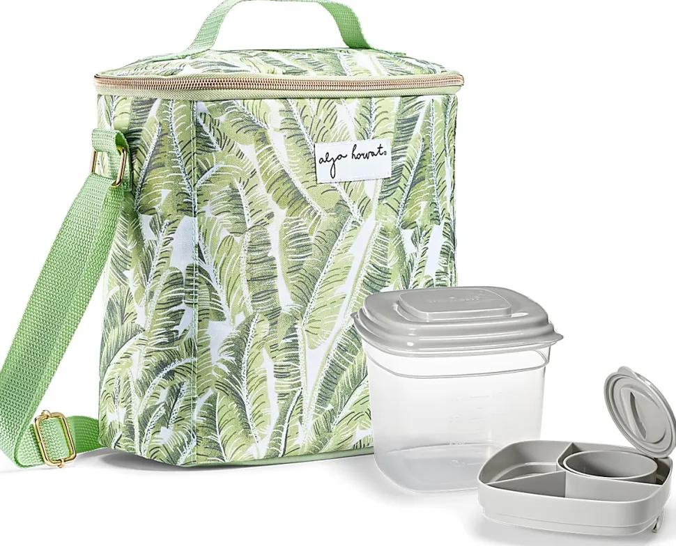 Fit & Fresh Silverbell REPREVE Alja Horvat Palm Leaves Lunch Bag, White/Green