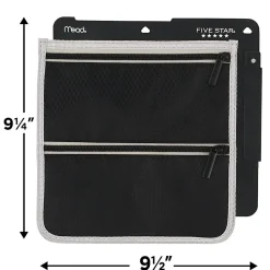 Five Star® Clip 'N Store Pencil Pouch, 9-1/2" x 9-1/2", Assorted