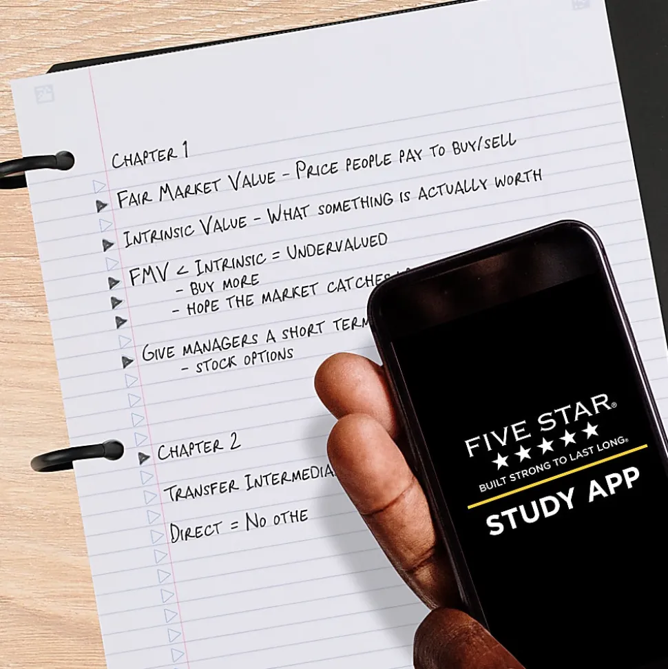 Five Star Flex® Refillable Notebooks Plus Study App, 60 Sheets, College Ruled, White