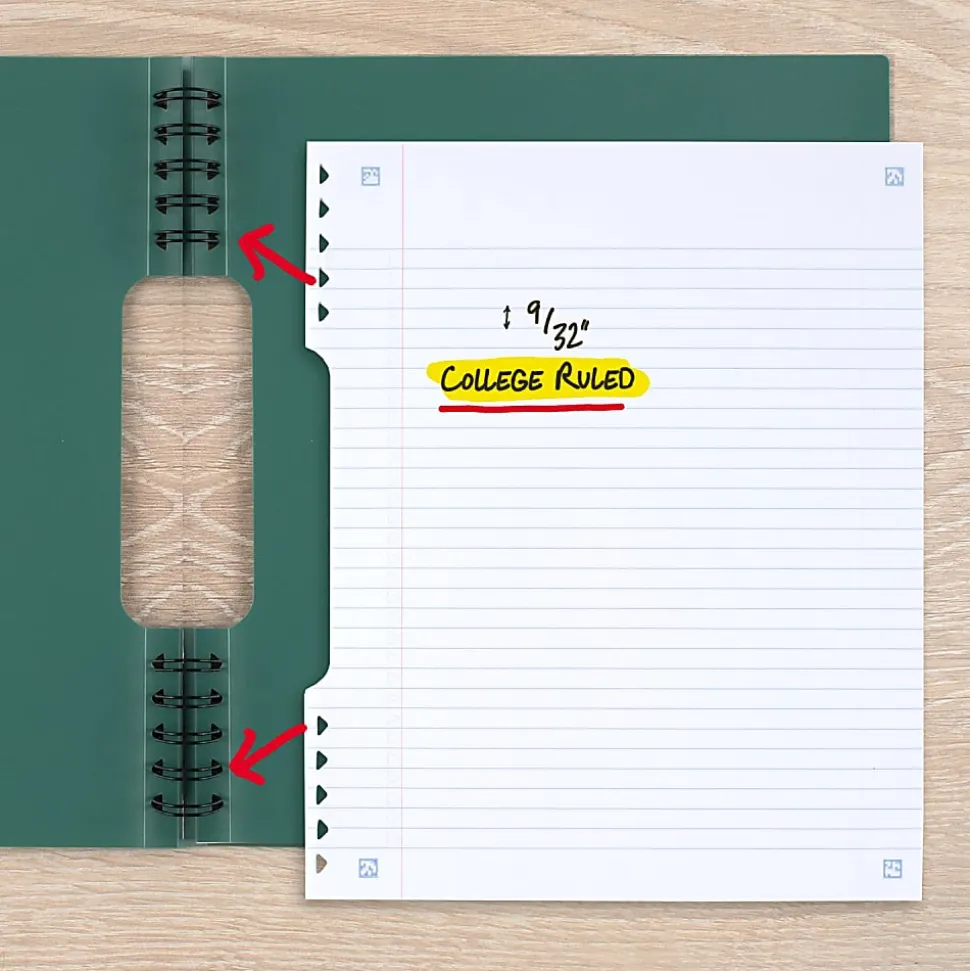 Five Star® Insertable Notebook Paper Plus Study App, College Ruled, 9" x 11", 60 Sheets/Pack
