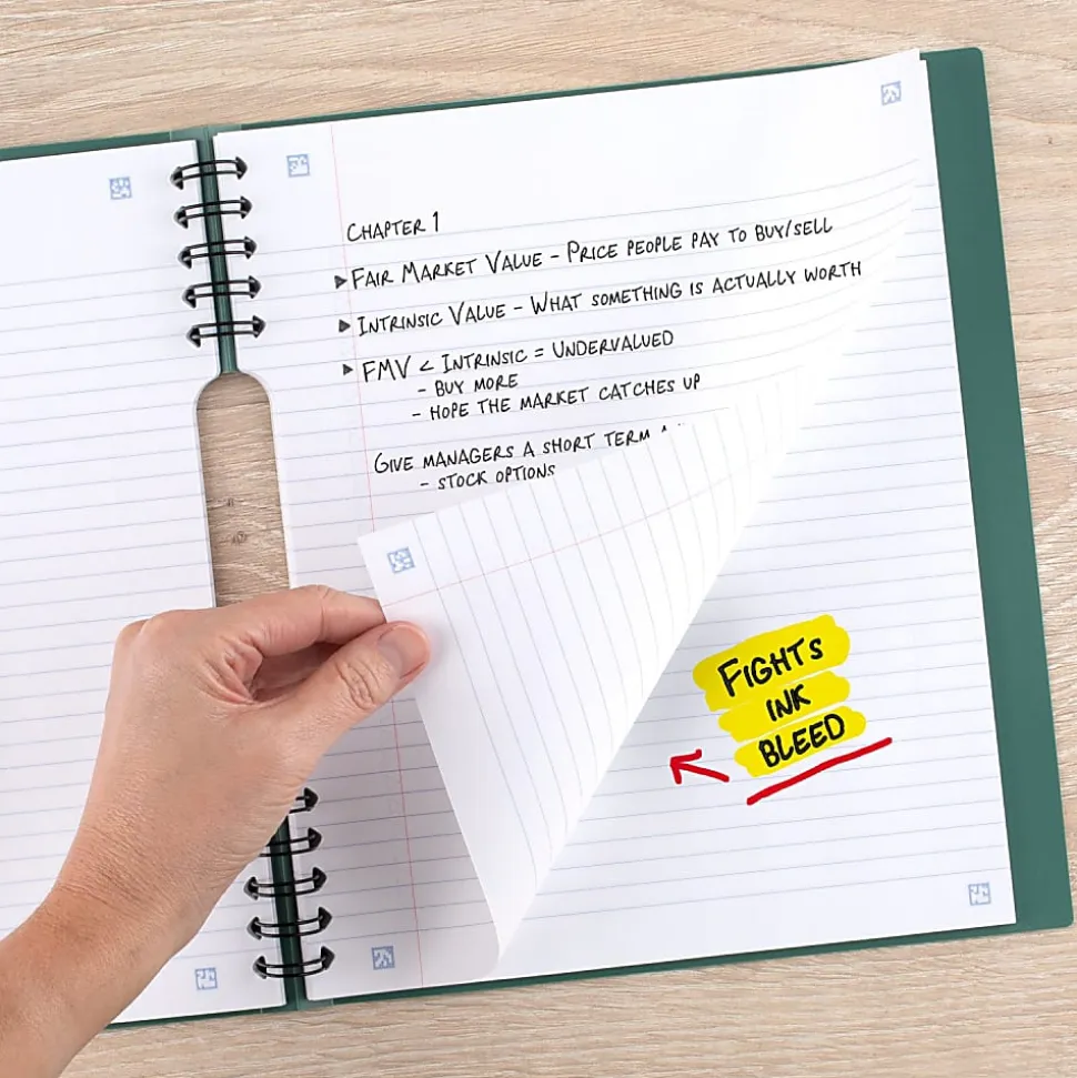 Five Star® Insertable Notebook Paper Plus Study App, College Ruled, 9" x 11", 60 Sheets/Pack
