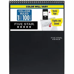 Five Star® Notebook, 10" x 11 1/32", 1 Subject, College Ruled, 100 Sheets, Assorted Colors (No Color Choice)