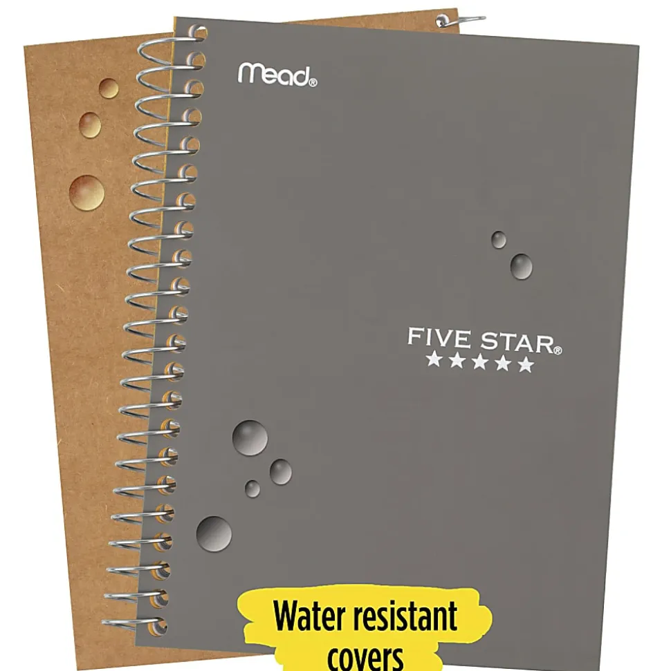 Five Star® Personal Spiral Notebook, College Ruled, 4 3/8" x 7", Gray