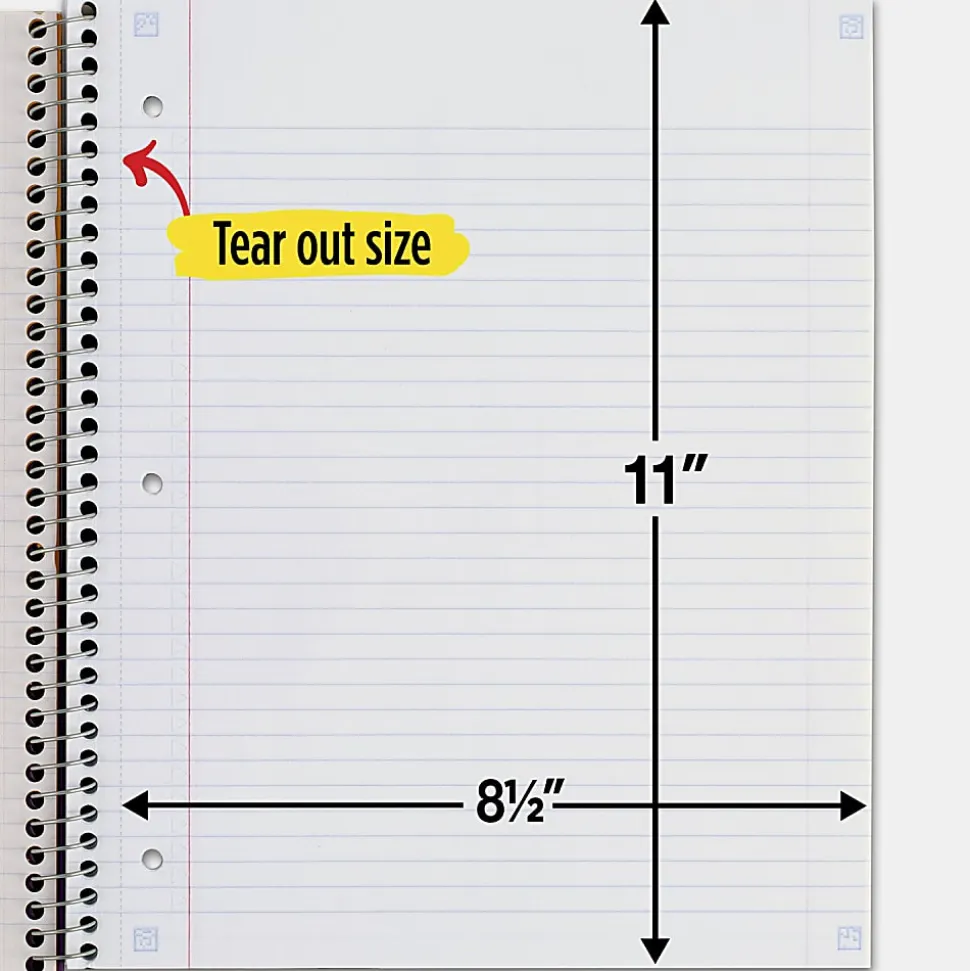 Five Star® Wire-Bound Notebook, 8-1/2" x 11", 1 Subject, College Ruled, 100 Sheets, Amethyst Purple