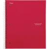 Five Star® Wirebound Notebook Plus Study App, 3 Subject, College Ruled, 8 1/2" x 11", Fire Red