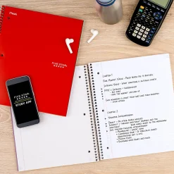 Five Star® Wirebound Notebook Plus Study App, 3 Subject, College Ruled, 8 1/2