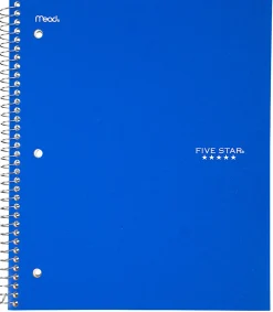 Five Star Wirebound Notebook Plus Study App, 1 Subject, College Ruled, 8 1/2" x 11", 100 Sheets, Assorted Colors