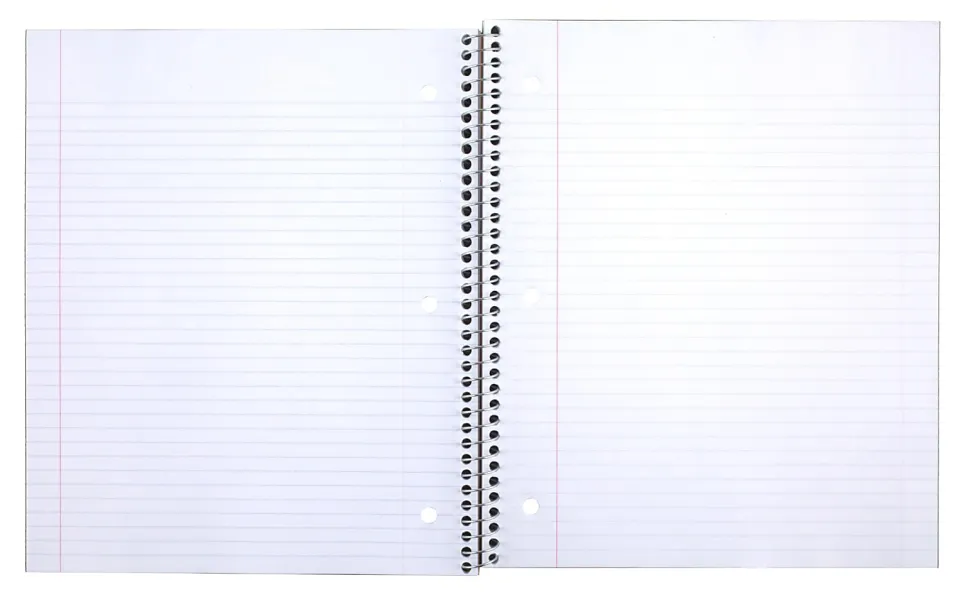 Five Star® Wirebound Notebook Plus Study App, 1 Subject, College Ruled, 8 1/2" x 11", 100 Sheets, Fire Red