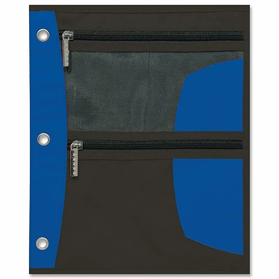 Five Star® Zipper Three-Hole Punched Pencil Pouch, Assorted Colors