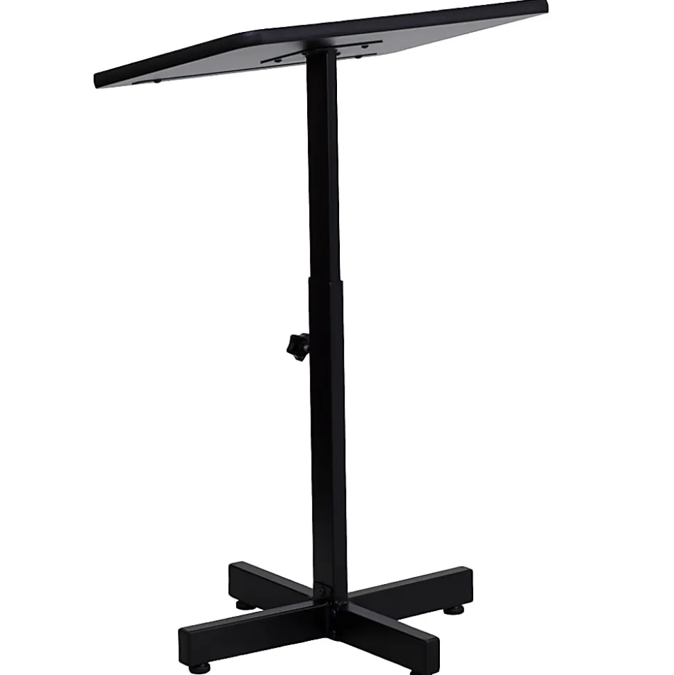Flash Furniture Adjustable-Height Metal Lectern, 48"H x 20"W x 18-1/4"D, Mahogany