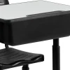 Flash Furniture Adjustable Pedestal Frame Student Desk And Chair, Gray