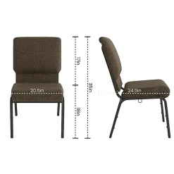 Flash Furniture Advantage Church Chair, Jute/Black